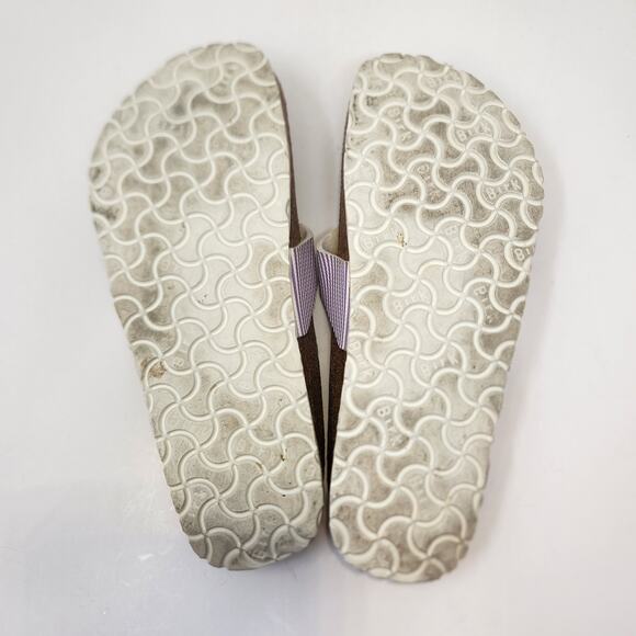 Birkis Birkenstock Martina Toe Post Sandal Women Size 38 US 7 Purple Stripe - Picture 8 of 8